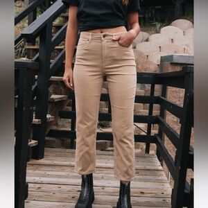 STONED STRAIGHT PANTS - KHAKI